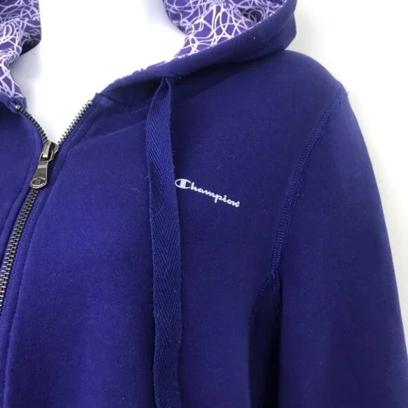 Champion women Zip up purple Hoodie S - Picture 7 of 13